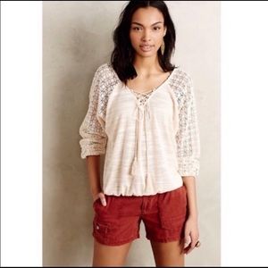 Anthropologie Meadow Rue Crochet Knit Long Sleeve